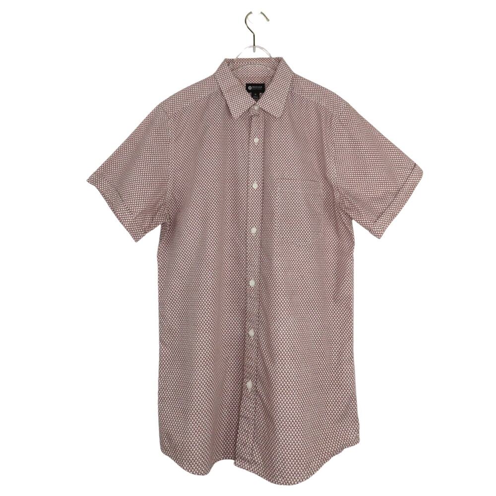 Haggar Clothing Red and White Button Up Shirt Medium Preppy
